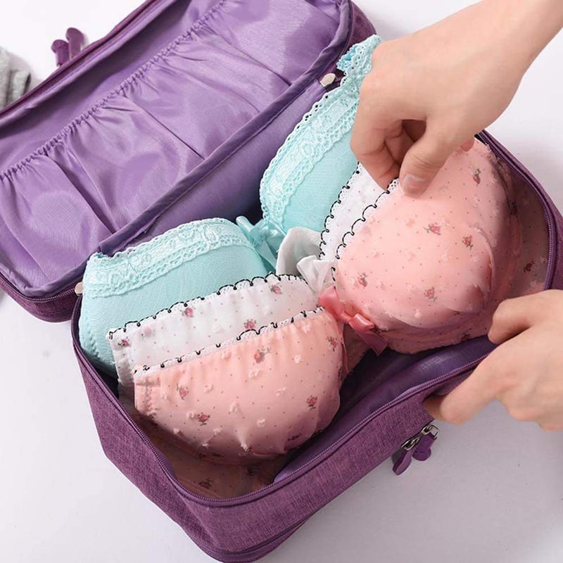 MINGSEECESS Portable Underwear Bra Storage Bag Waterproof Travel Organizers Multi-Layer Toiletry Packing Cube - Image 4